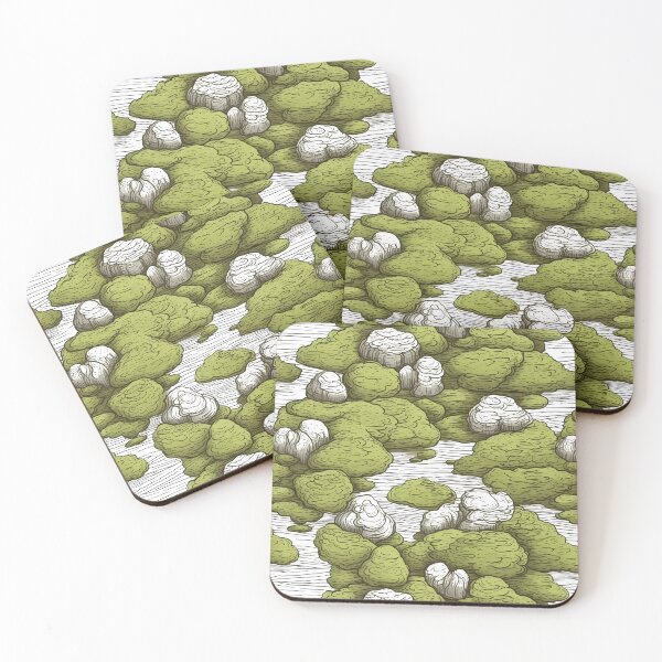 Item preview, Organic Harmony: Hand-Drawn Moss and Stone Wallpaper designed and sold by GiveMeMood.