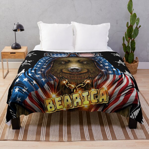 Aperçu de l'œuvre Bearica America Flag Ours patriotique Grizzly créée et vendue par Winya.