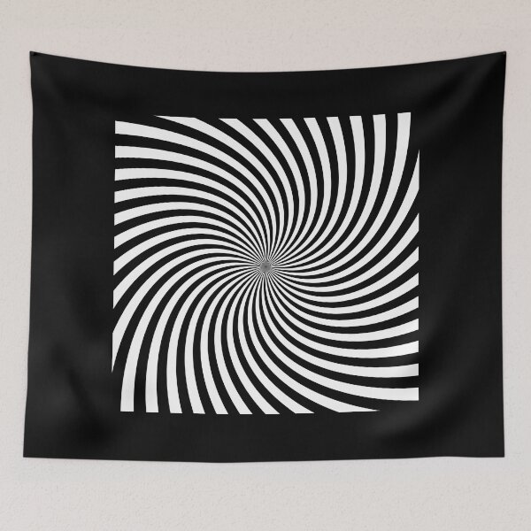 Item preview, Hypnotic Spiral "Discordia" - Black/White, Square, Counter-Clockwise designed and sold by Ella Jameson.