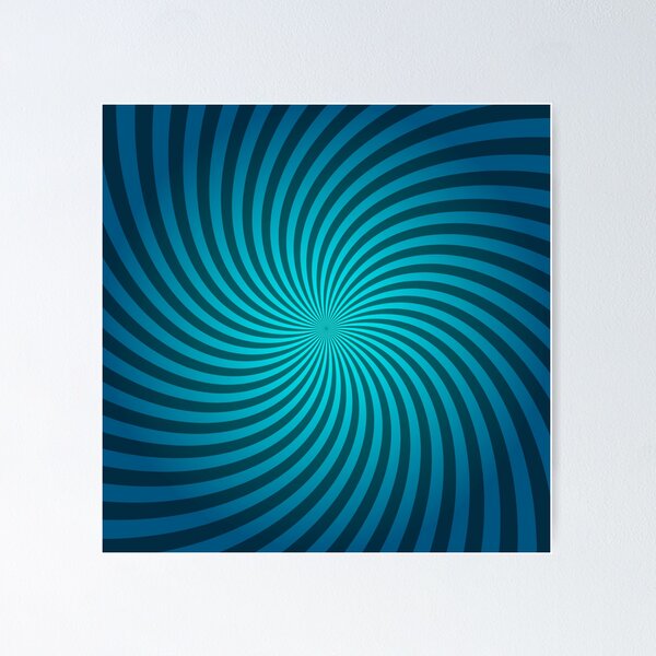 Item preview, Hypnotic Spiral "Discordia" - Cyan, Square, Clockwise designed and sold by Ella Jameson.