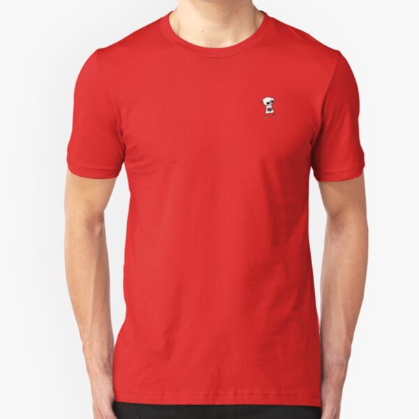 Doodle Dave White and Red Slim Fit T-Shirt