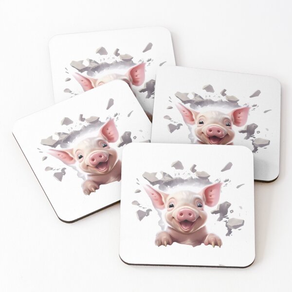 Item preview, Cute Piglet bursting through designed and sold by Nosy is Everything.