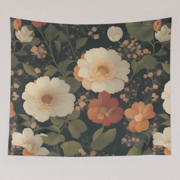Item preview, AI Generated 70s Watercolor Tropical Flower and Leaf pattern  designed and sold by AiArtMerch.