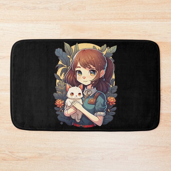 Item preview, Girl and Cat Kawaii Anime Cat Lovers designed and sold by SecretDicer.