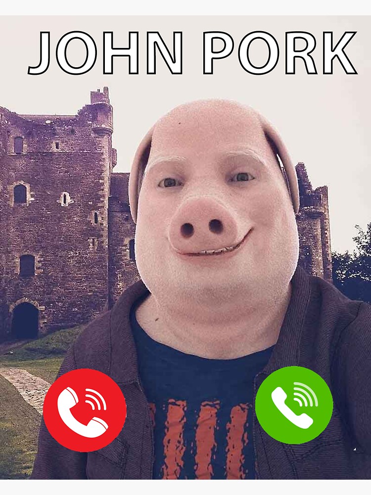 John Pork Is Calling Sticker for Sale by Super-Designz