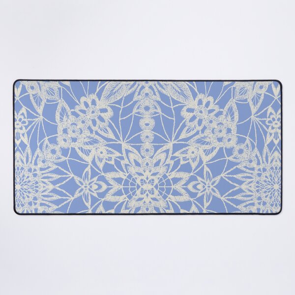 Item preview, hand drawn lace on periwinkle blue designed and sold by rysunki-malunki.