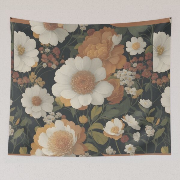 Item preview, AI Generated 70s Watercolor Tropical Flower and Leaf pattern  designed and sold by AiArtMerch.