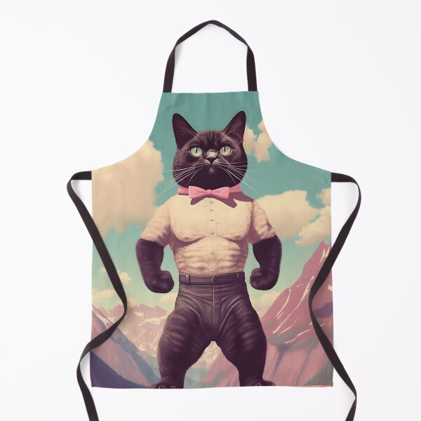 Item preview, Muscle Meow Retro Art Cat designed and sold by KittyStampedeCo.