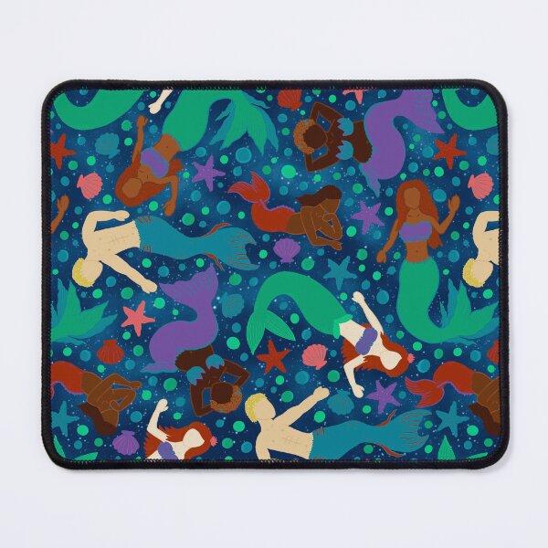 Item preview, Diverse Mermaids Seamless Pattern - Starry Sea Background designed and sold by EcoElsa.