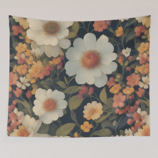 Item preview, AI Generated 70s Watercolor Tropical Flower and Leaf pattern  designed and sold by AiArtMerch.