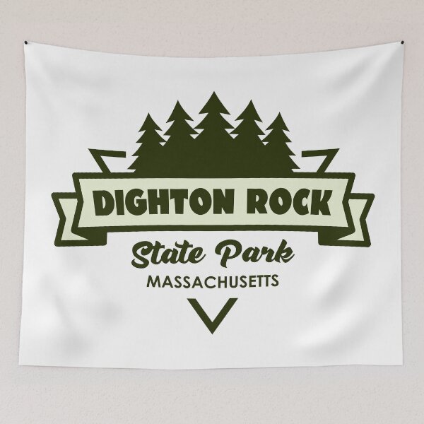 Item preview, Dighton Rock State Park Massachusetts Trees And Ribbon designed and sold by bivenart.