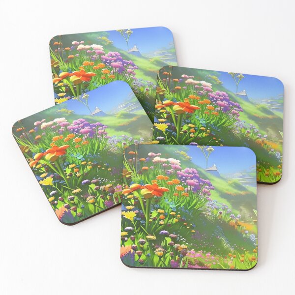 Item preview, Fields of colorful flowers designed and sold by brandway.