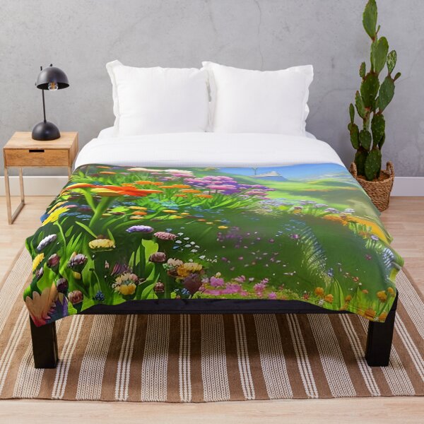 Item preview, Fields of colorful flowers designed and sold by brandway.