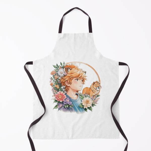 Item preview, Roaring Beauty: Cute Anime Boy with Lion Ears and Flora designed and sold by CuteArt5639.