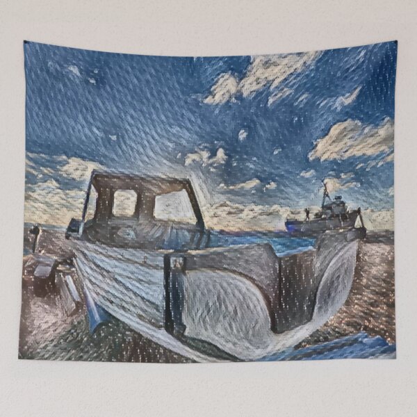 Item preview, Sunlight Boat In Shades Of Blue designed and sold by Fearless-Fox.