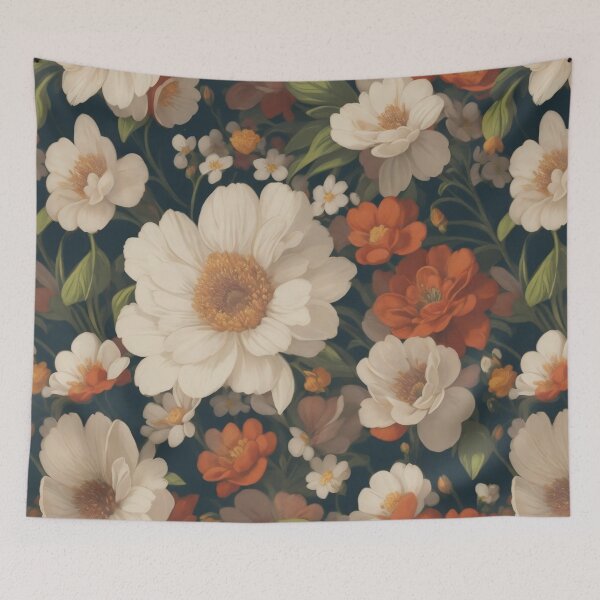 Item preview, Generated 70s Watercolor Tropical Flower and Leaf pattern  designed and sold by AiArtMerch.