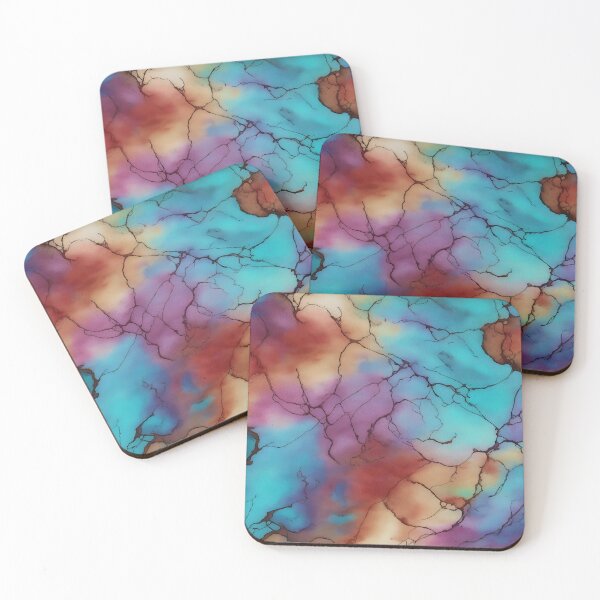 Item preview, Teal Watercolor Flow ink shades colorful of a fluid Abstract Painting with Black Lines and liquid Marble Texture designed and sold by Bb-gl.