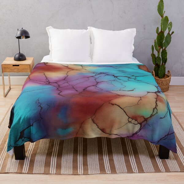Item preview, Teal Watercolor Flow ink shades colorful of a fluid Abstract Painting with Black Lines and liquid Marble Texture designed and sold by Bb-gl.