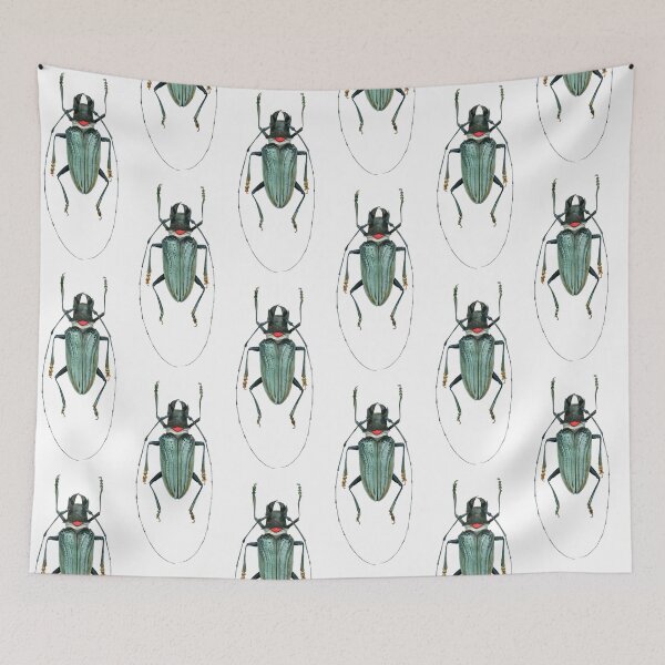 Item preview, Green gray beetle with orange accents designed and sold by Nicole Pustelny.