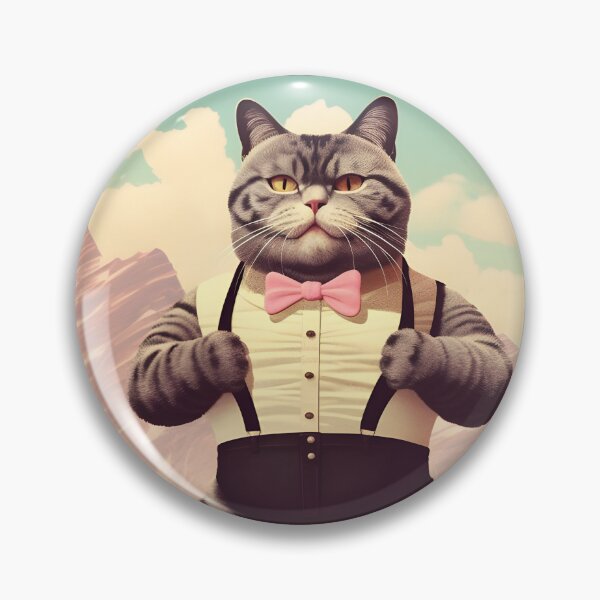 Item preview, Músculo Miau Arte Retro Gato designed and sold by KittyStampedeCo.