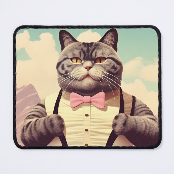 Item preview, Muscle Meow Retro Art Cat designed and sold by KittyStampedeCo.