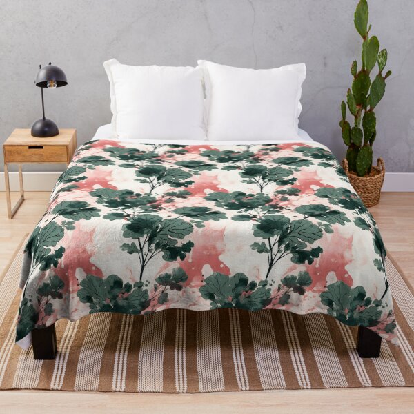 Item preview, Retro Cherry Blossom & Fiddle Leaf Fig Pattern | Vintage Floral Design designed and sold by Retro-ArtDeco.