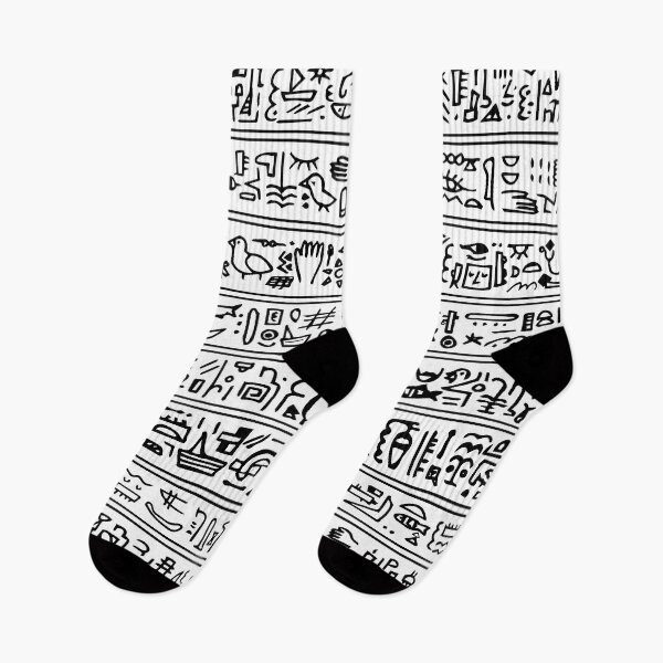 Item preview, Egyptian hand drawn mystery hieroglyphs childish seamless pattern designed and sold by essskina.