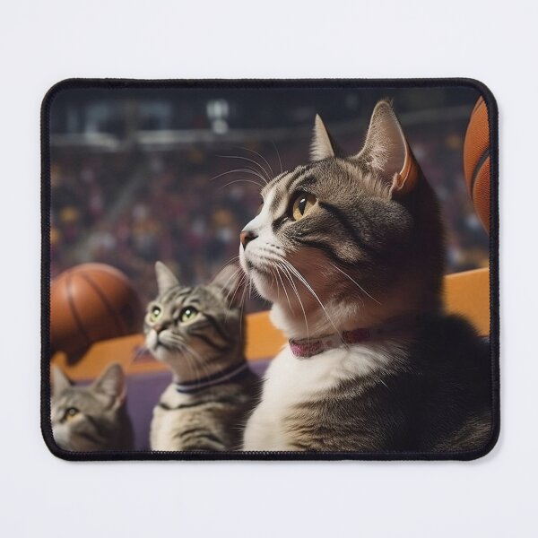 Item preview, Cats Are Watching Basketball in Real Time designed and sold by BDMeow.