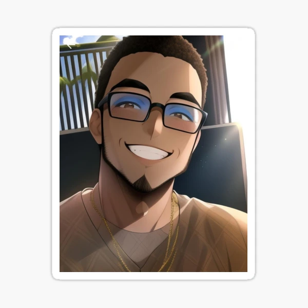 Pegatina con la obra «Smiling anime» de TransDesign Redbubble