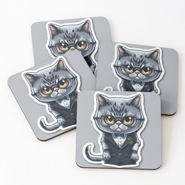 Item preview, Cute Animal Sticker - Cat Butler! designed and sold by ROBIN MACGREGOR.