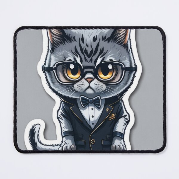Item preview, Cute Animal Sticker - Cat Butler! designed and sold by ROBIN MACGREGOR.
