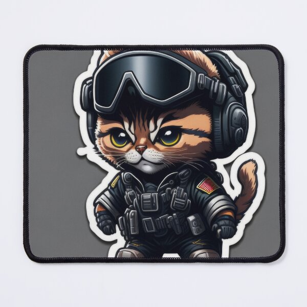 Item preview, Cute Animal Sticker - Cat Fighter Pilot! designed and sold by ROBIN MACGREGOR.