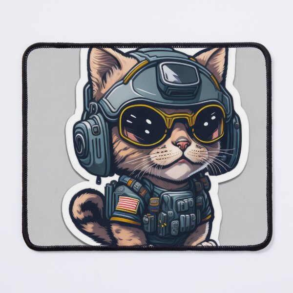 Item preview, Cute Animal Sticker - Cat Fighter Pilot! designed and sold by ROBIN MACGREGOR.