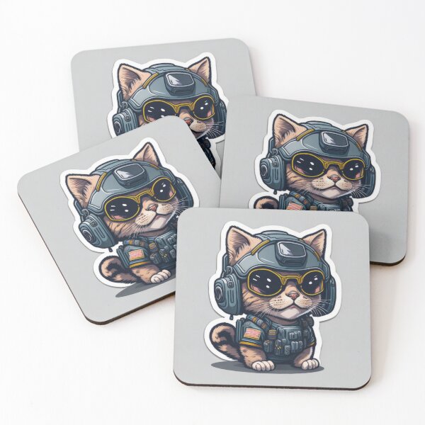 Item preview, Cute Animal Sticker - Cat Fighter Pilot! designed and sold by ROBIN MACGREGOR.
