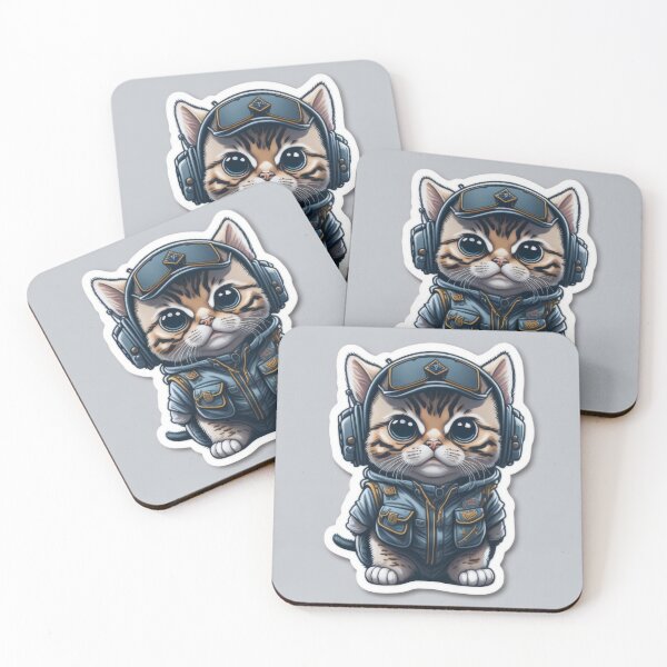 Item preview, Cute Animal Sticker - Cat Fighter Pilot! designed and sold by ROBIN MACGREGOR.