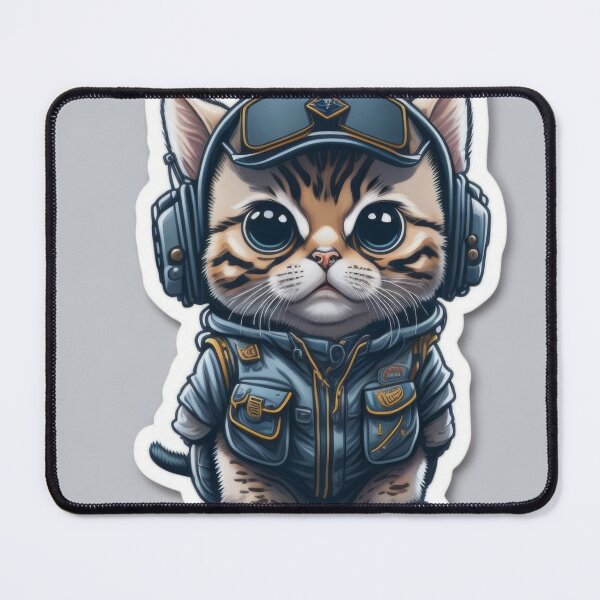 Item preview, Cute Animal Sticker - Cat Fighter Pilot! designed and sold by ROBIN MACGREGOR.