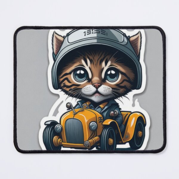 Item preview, Cute Animal Sticker - Cat Racer! designed and sold by ROBIN MACGREGOR.