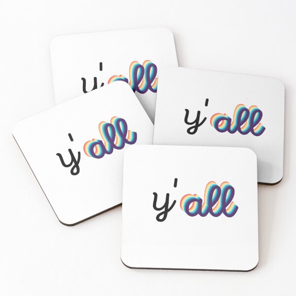 Item preview, rainbow y'all text designed and sold by TheWaterBirds.