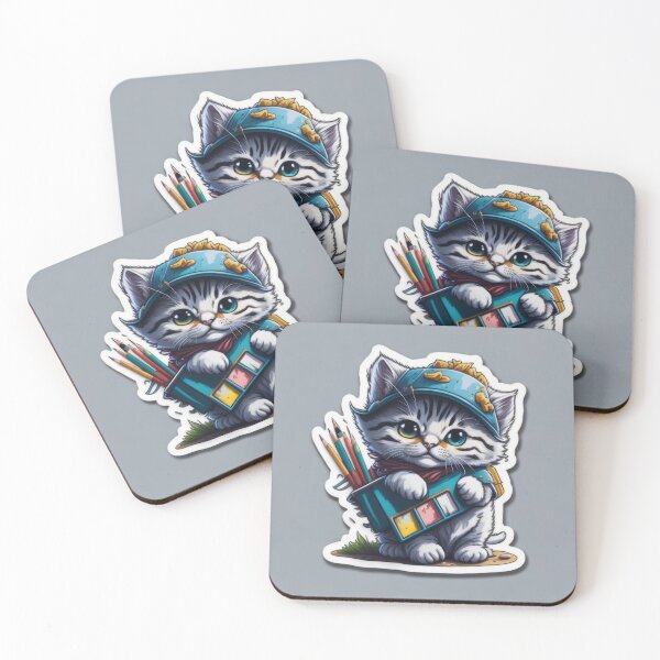 Item preview, Cute Animal Sticker - Cat Painter! designed and sold by ROBIN MACGREGOR.