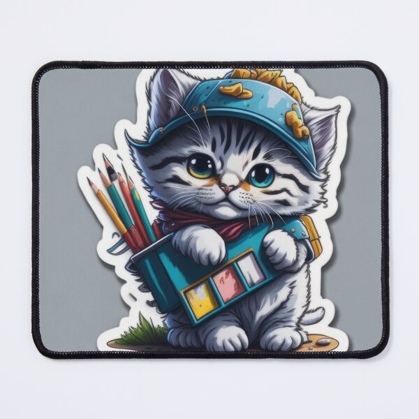 Item preview, Cute Animal Sticker - Cat Painter! designed and sold by ROBIN MACGREGOR.