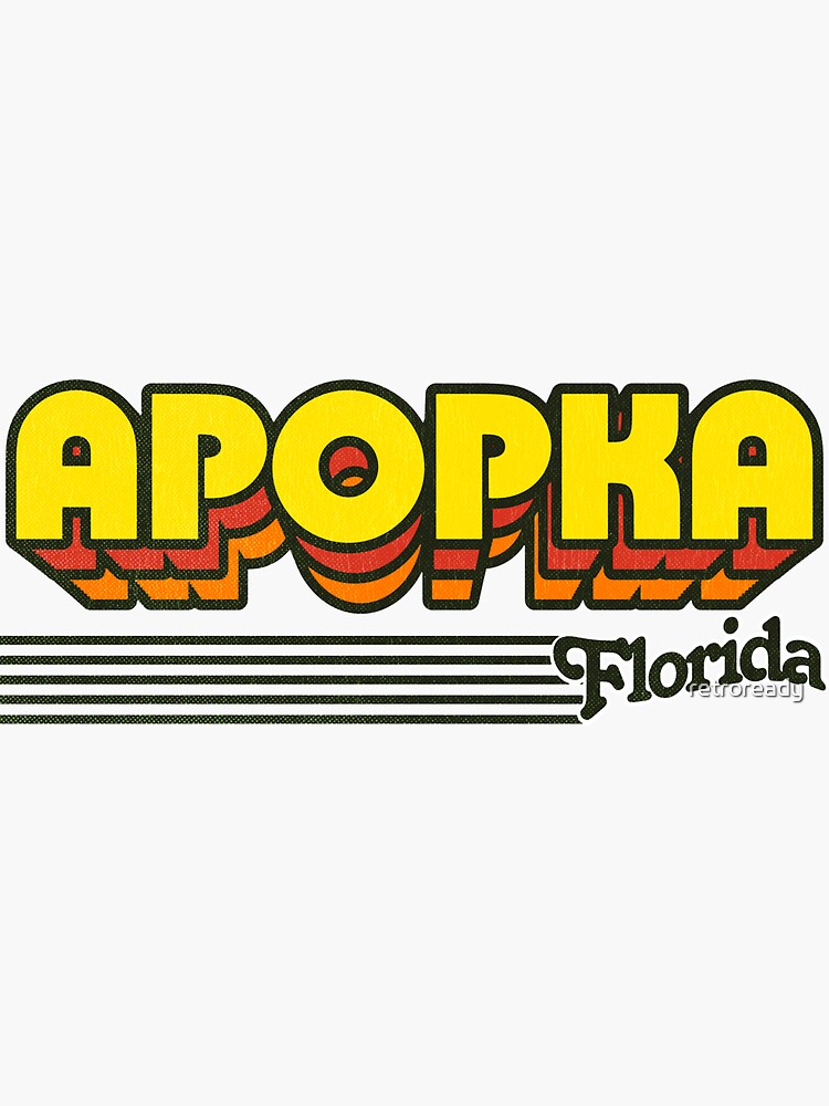 "Apopka, Florida Retro Stripes" Sticker by retroready Redbubble
