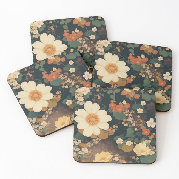 Item preview, Generated 70s Watercolor Tropical Flower and Leaf pattern  designed and sold by AiArtMerch.