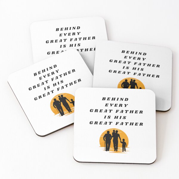 Item preview, Behind Every Great Father Is His Great Father -  Dad's Inspirational Gift - Black Stenciled designed and sold by signshirtz.