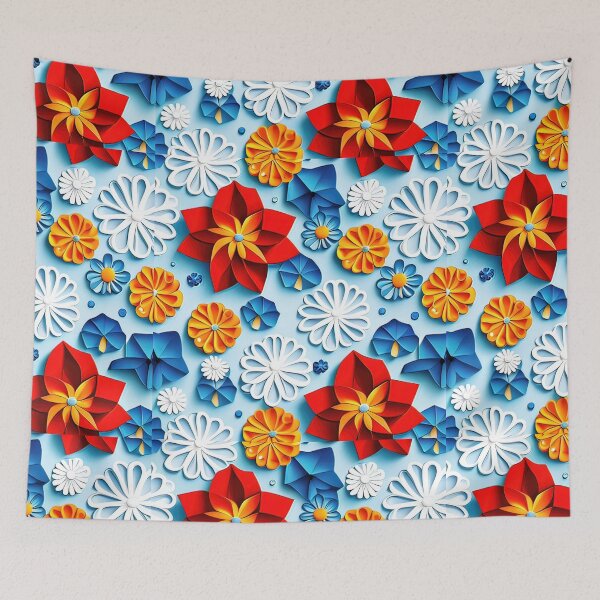 Item preview, Discover the Art of Paper Blooms: 3D Kirigami Flower Designs Seamless Vector Flowers Pattern - Premium Design designed and sold by Jisoo Flowers.