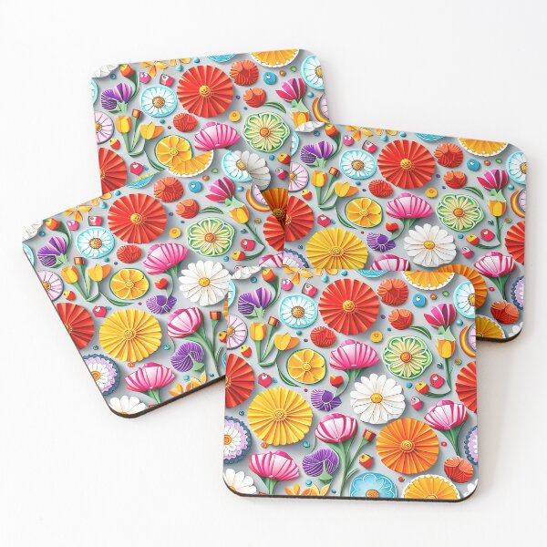 Item preview, Experience the Wow Factor: 3D Kirigami Flower Designs Seamless Vector Flowers Pattern - Premium Design designed and sold by Jisoo Flowers.
