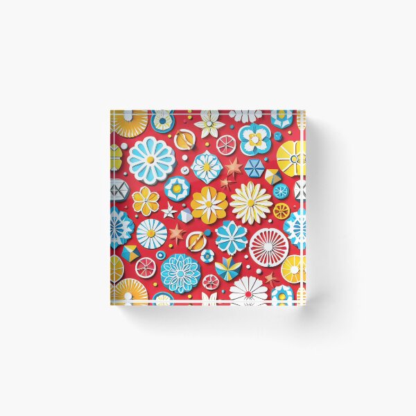Item preview, Uniquely Crafted Floral Masterpieces: 3D Kirigami Designs Seamless Vector Flowers Pattern - Premium Design designed and sold by Jisoo Flowers.