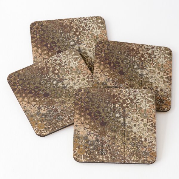 Item preview, Kaleidoscope Floral Seamless Pattern in Rich Shades of Brown and Cream designed and sold by Trevor Hirst.
