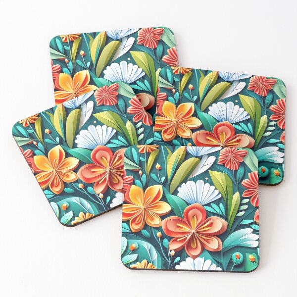 Item preview, Enhance Your Interior with Trending 3D Kirigami Flower Art Seamless Vector Flowers Pattern - Premium Design designed and sold by Jisoo Flowers.