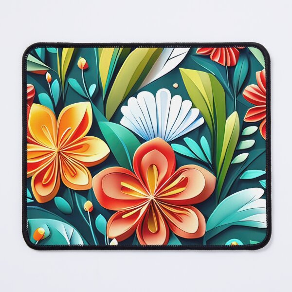 Item preview, Enhance Your Interior with Trending 3D Kirigami Flower Art Seamless Vector Flowers Pattern - Premium Design designed and sold by Jisoo Flowers.