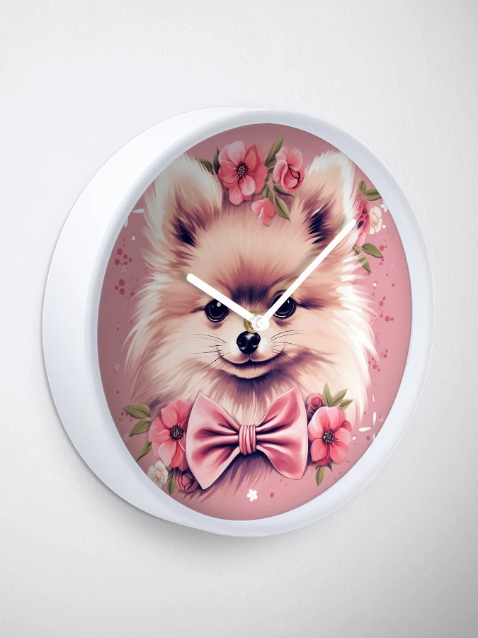 Pomeranian Puppy Pink Bow Diamond Pattern Birthday Dog Crocs